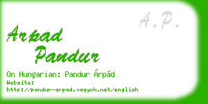 arpad pandur business card